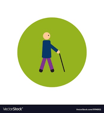 Stylish icon in color circle man with stick vector image