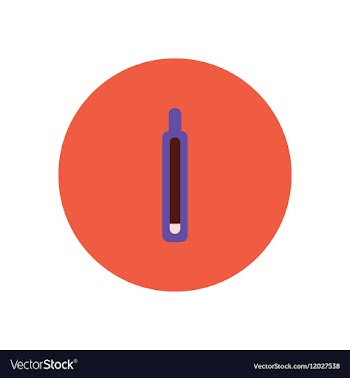 Stylish icon in color circle medical thermometer vector image