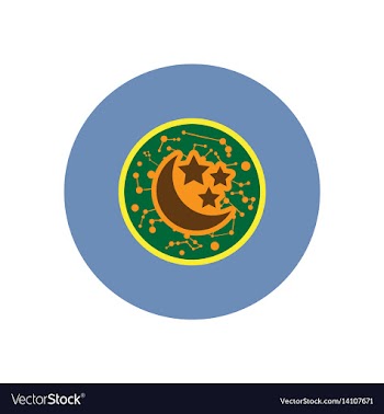 Stylish icon in color circle moon and stars vector image