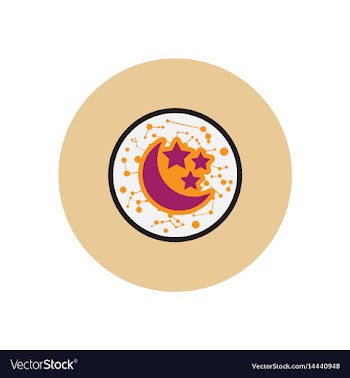 Stylish icon in color circle moon and stars vector image