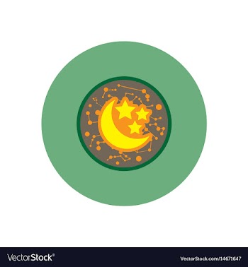 Stylish icon in color circle moon and stars vector image