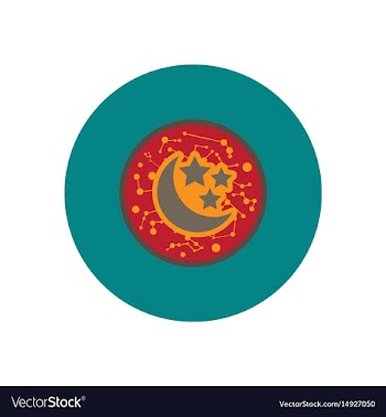 Stylish icon in color circle moon and stars vector image
