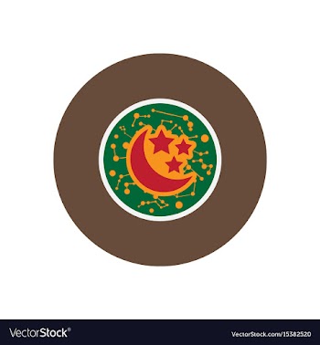 Stylish icon in color circle moon and stars vector image