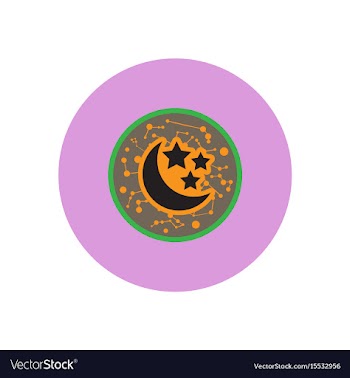 Stylish icon in color circle moon and stars vector image