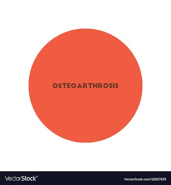 Stylish icon in color circle osteoarthritis text vector image