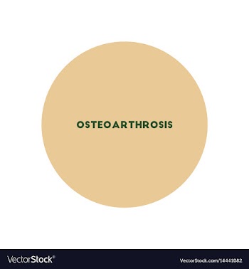 Stylish icon in color circle osteoarthritis text vector image