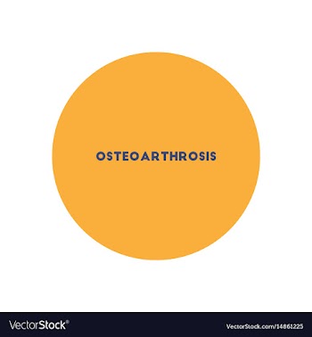 Stylish icon in color circle osteoarthritis text vector image