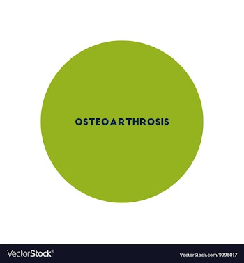 Stylish icon in color circle osteoarthritis text vector image