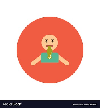 Stylish icon in color circle people nausea vector image