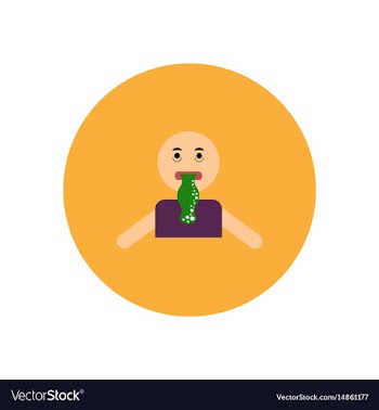 Stylish icon in color circle people nausea vector image