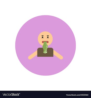 Stylish icon in color circle people nausea vector image