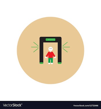 Stylish icon in color circle people scanner vector image