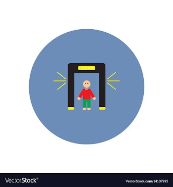 Stylish icon in color circle people scanner vector image