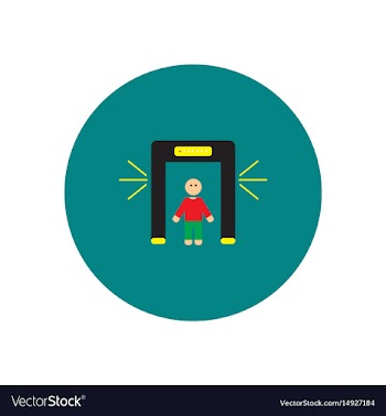 Stylish icon in color circle people scanner vector image