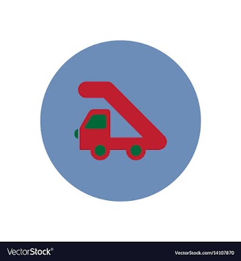 Stylish icon in color circle plane stair vector image