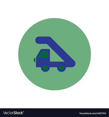 Stylish icon in color circle plane stair vector image