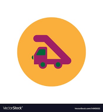Stylish icon in color circle plane stair vector image