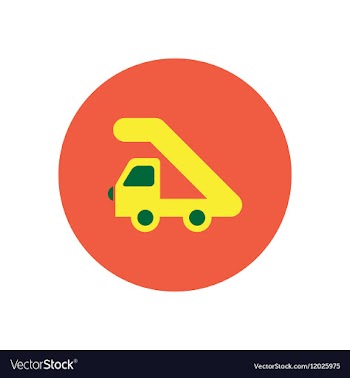 Stylish icon in color circle plane stairs vector image