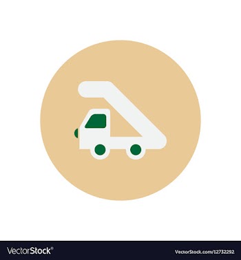 Stylish icon in color circle plane stairs vector image