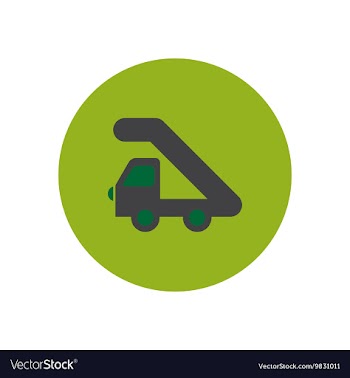Stylish icon in color circle plane stairs vector image