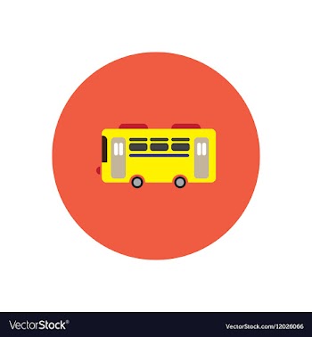 Stylish icon in color circle retro bus vector image