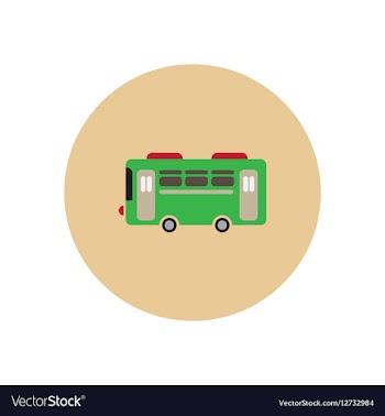 Stylish icon in color circle retro bus vector image