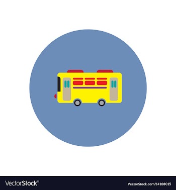 Stylish icon in color circle retro bus vector image