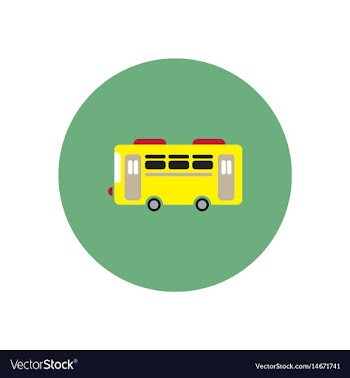 Stylish icon in color circle retro bus vector image