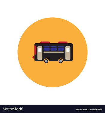 Stylish icon in color circle retro bus vector image