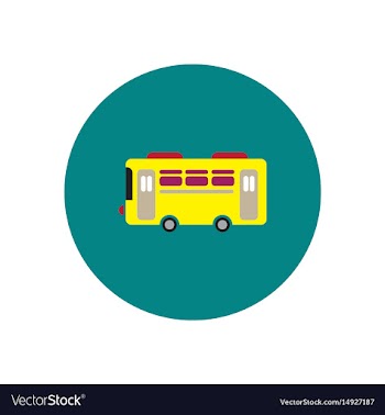 Stylish icon in color circle retro bus vector image