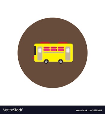 Stylish icon in color circle retro bus vector image