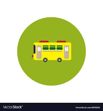 Stylish icon in color circle retro bus vector image