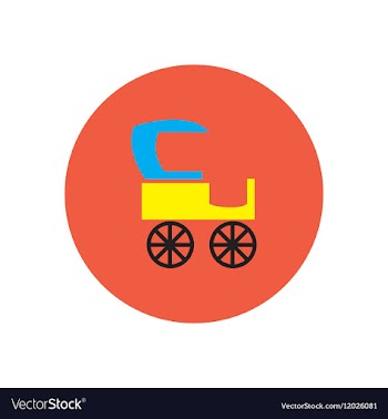 Stylish icon in color circle retro carriage vector image