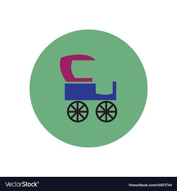 Stylish icon in color circle retro carriage vector image