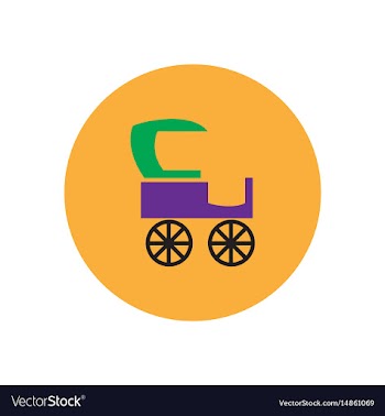 Stylish icon in color circle retro carriage vector image