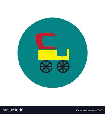 Stylish icon in color circle retro carriage vector image