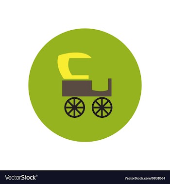 Stylish icon in color circle retro carriage vector image