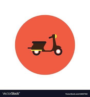 Stylish icon in color circle retro scooter vector image