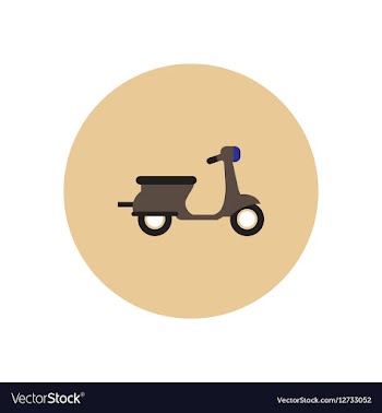 Stylish icon in color circle retro scooter vector image