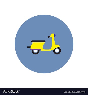 Stylish icon in color circle retro scooter vector image