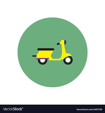 Stylish icon in color circle retro scooter vector image