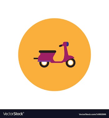 Stylish icon in color circle retro scooter vector image