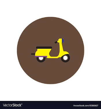 Stylish icon in color circle retro scooter vector image