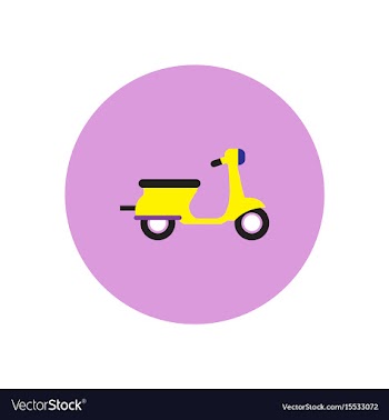 Stylish icon in color circle retro scooter vector image