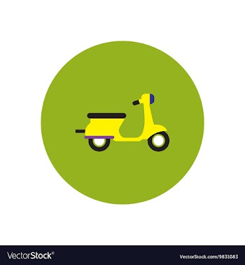 Stylish icon in color circle retro scooter vector image