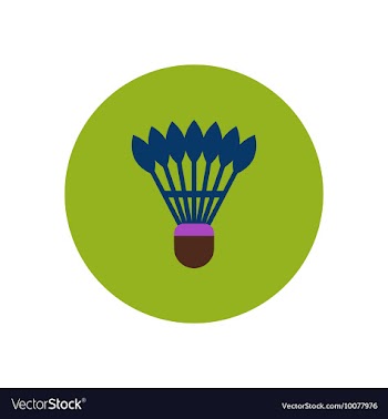 Stylish icon in color circle shuttlecock badminton vector image
