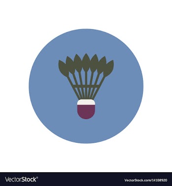 Stylish icon in color circle shuttlecock badminton vector image