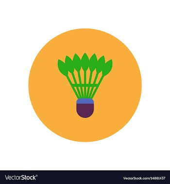 Stylish icon in color circle shuttlecock badminton vector image
