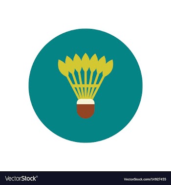 Stylish icon in color circle shuttlecock badminton vector image