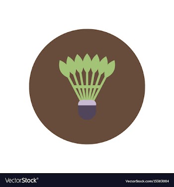 Stylish icon in color circle shuttlecock badminton vector image
